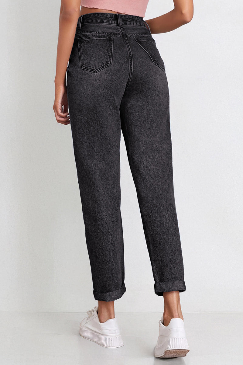 Casual Mid Rise Solid Slim Fit Jeans