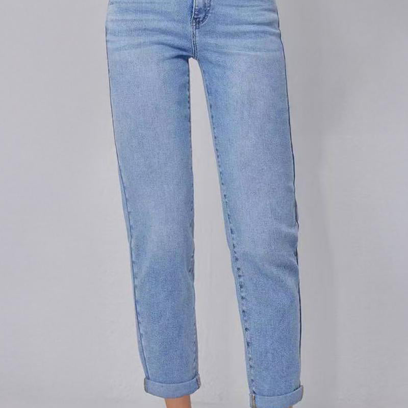 Casual Mid Rise Solid Slim Fit Jeans