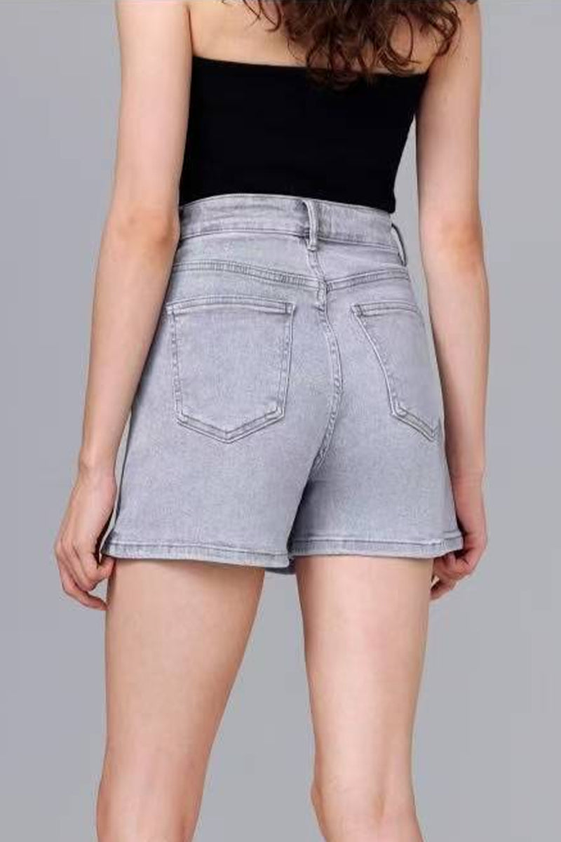 High Waist Denim Skirt Pants A-Line Multi-Pocket Layered
