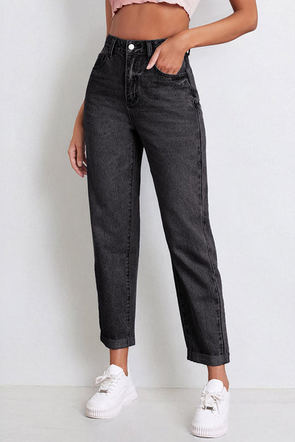 Casual Mid Rise Solid Slim Fit Jeans