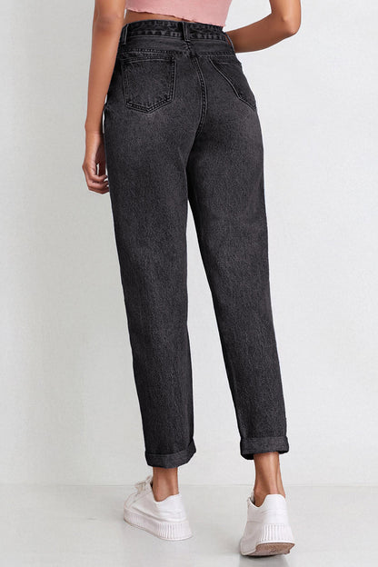 Casual Mid Rise Solid Slim Fit Jeans