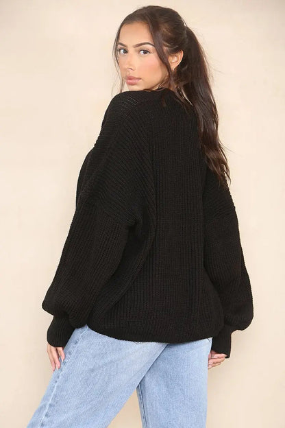Lockere Strickjacke mit offenem Schnitt